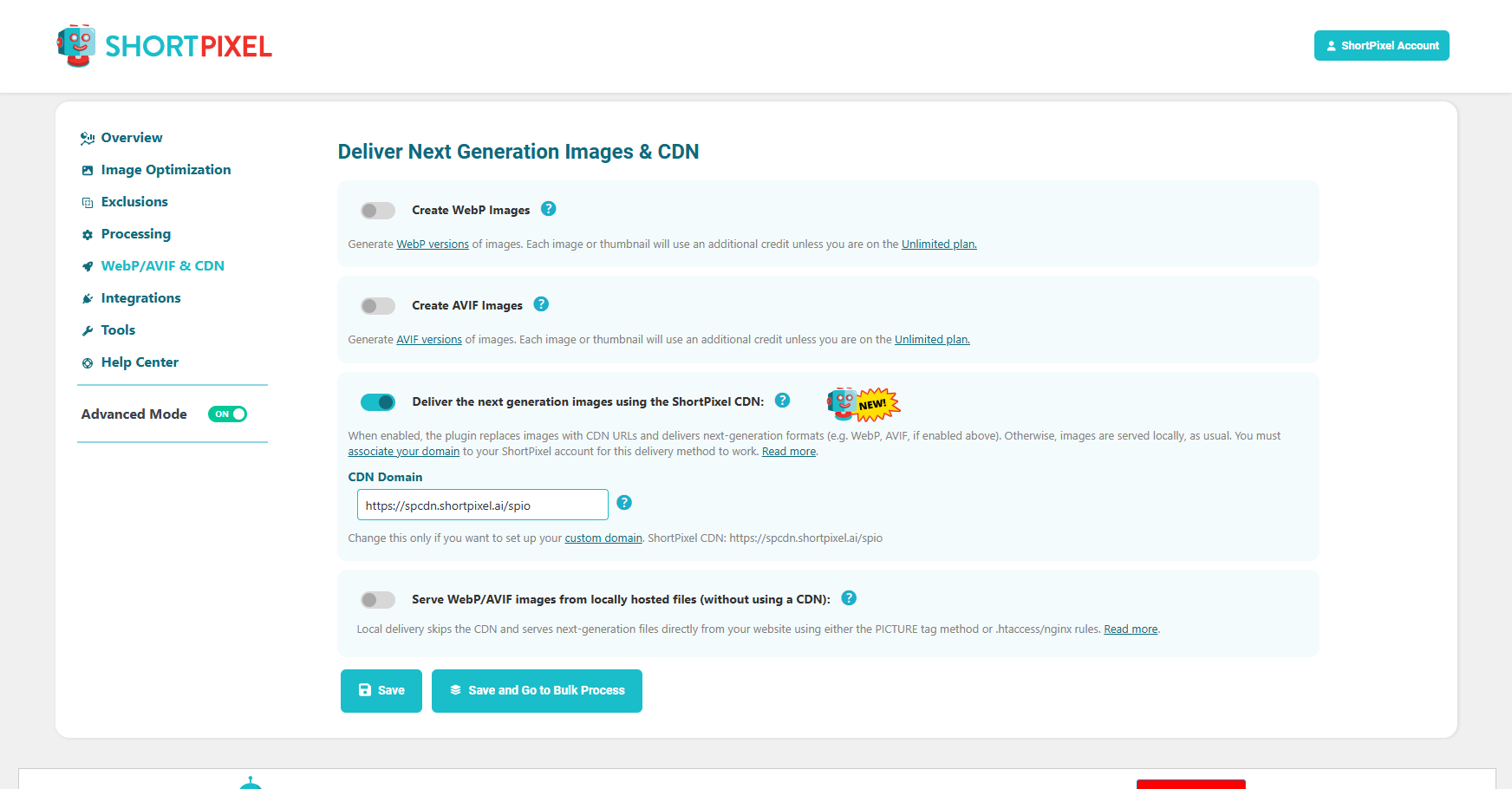 WordPress Media Library list view showing ShortPixel image optimization status and restore or reoptimize actions