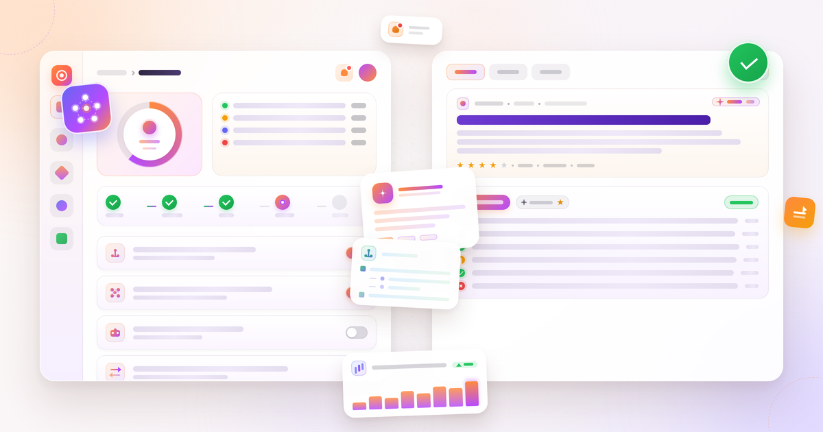 All in One SEO review featured banner -- WordPress SEO dashboard, search snippet preview, sitemap and schema cards, and on-page analysis checks.