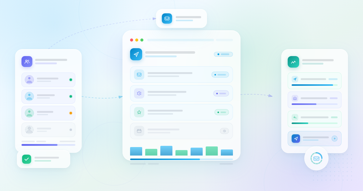 Best WordPress Email Marketing Plugins 2026 featured banner showing email campaign dashboard subscriber list and analytics in glassmorphism design