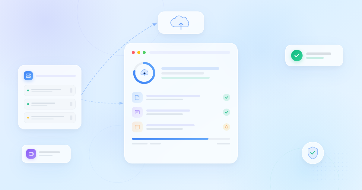 Best Free WordPress Backup Plugins for Small Sites (2026) - featured image showing a minimalist backup dashboard with shield badge, cloud upload, and file rows on a light glassmorphism background