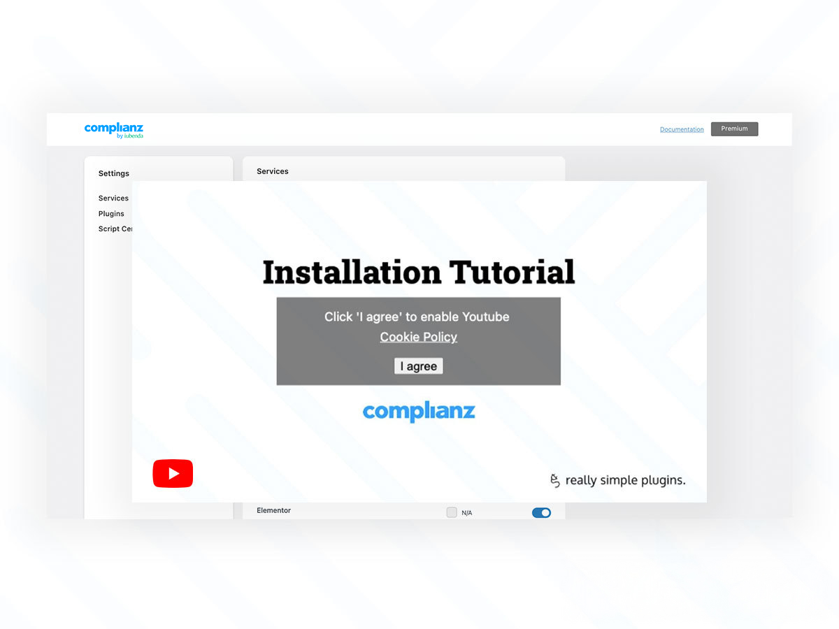 Complianz placeholder controls for blocked embedded content
