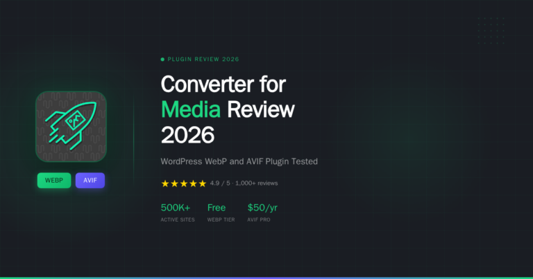 Converter for Media Review 2026 featured banner with WebP and AVIF format badges