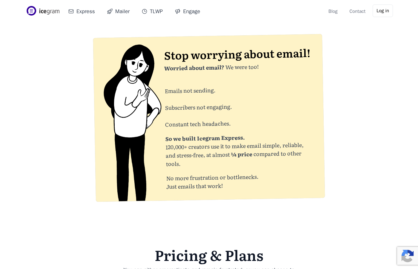 Icegram Express pricing page showing Lite plan at $0 forever for 1 site and Max plan at $99 per year for 3 sites with 30 Days Money Back Guarantee badge