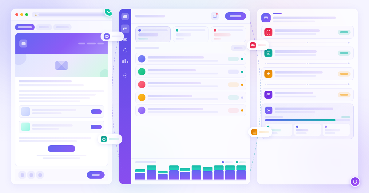 MailPoet Review 2026 featured banner showing a newsletter editor with WooCommerce product email rows, a subscriber dashboard with KPI stats, and a WooCommerce email automation flow in a light glassmorphism design