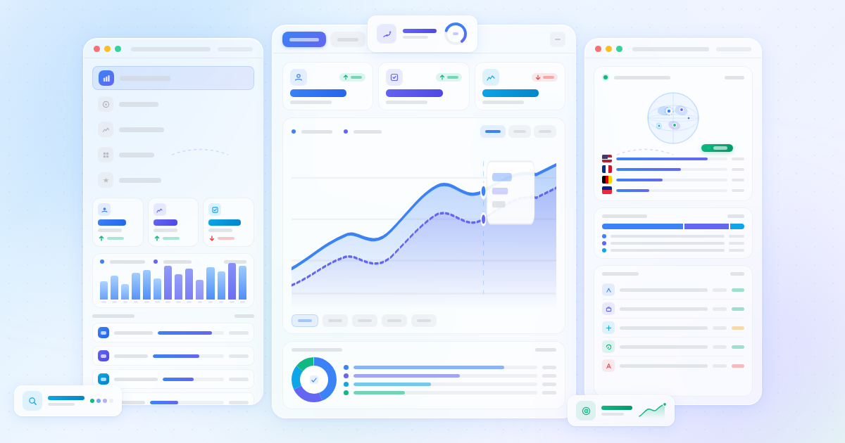 MonsterInsights Review 2026 featured banner showing a WordPress Google Analytics dashboard with traffic metrics, line chart, traffic sources, and realtime analytics panels in light glassmorphism style.
