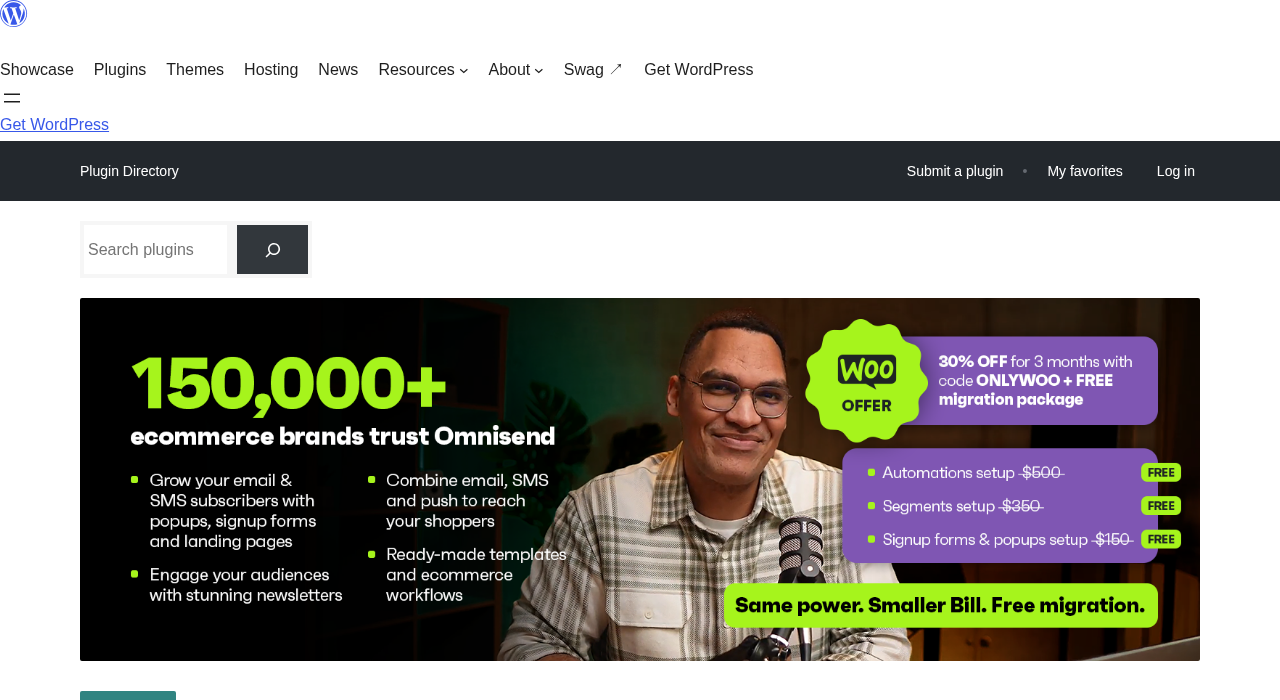 Omnisend Email Marketing for WooCommerce plugin on WordPress.org with 40,000+ active installs