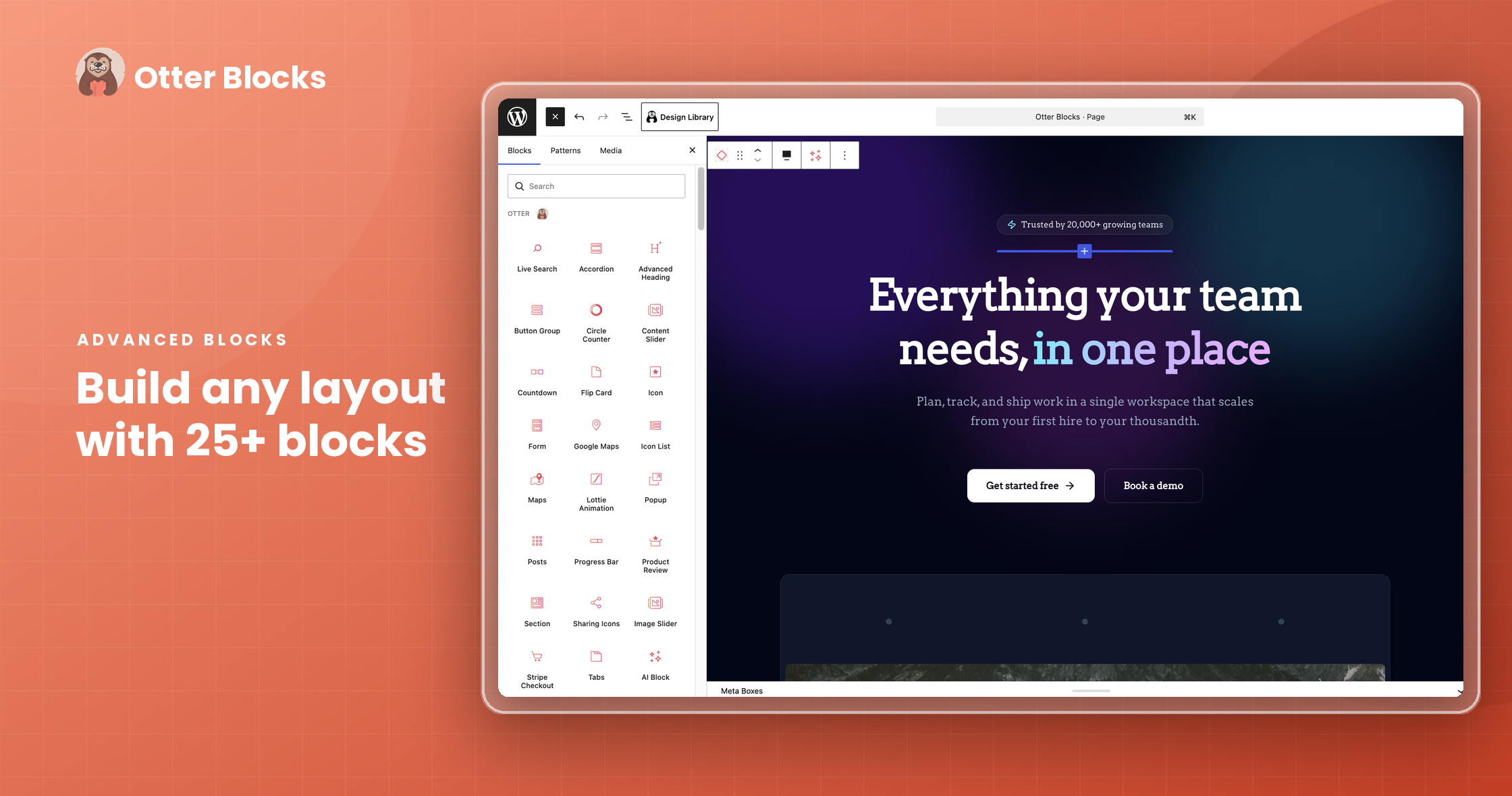 Otter Blocks Gutenberg block plugin screenshot