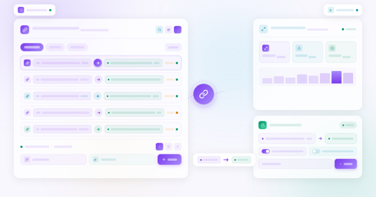 Abstract link management dashboard concept for Pretty Links review
