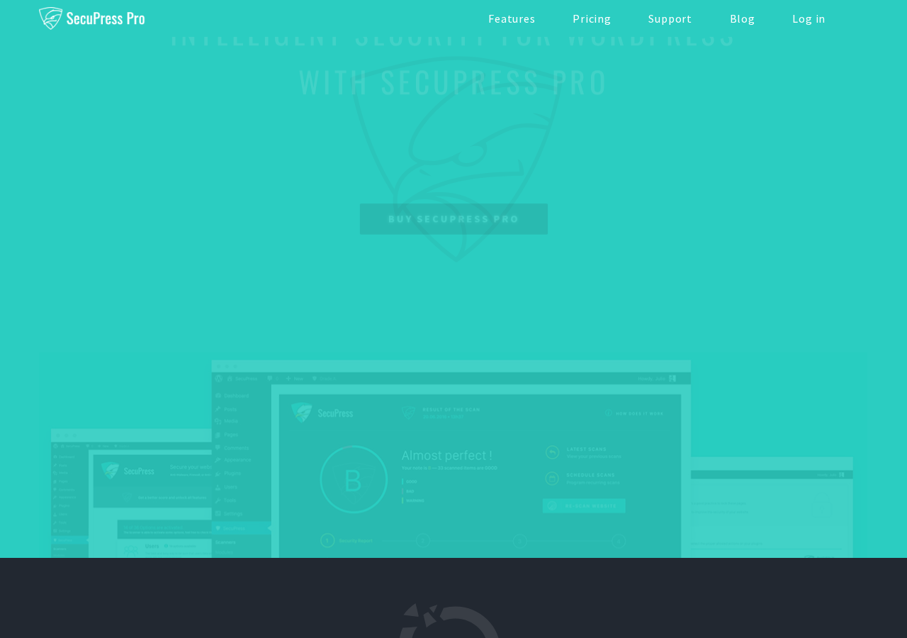 SecuPress homepage showing the French WordPress security plugin hero with call to action buttons