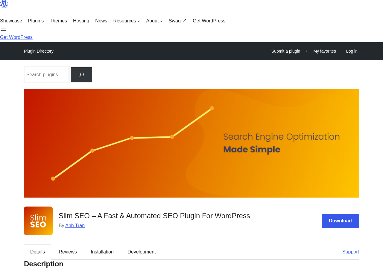Slim SEO plugin page on WordPress.org showing the plugin name, the 4.7-star rating with 135 reviews, the 2+ Million active installs badge, the last-updated date, and the plugin version 4.9.11.