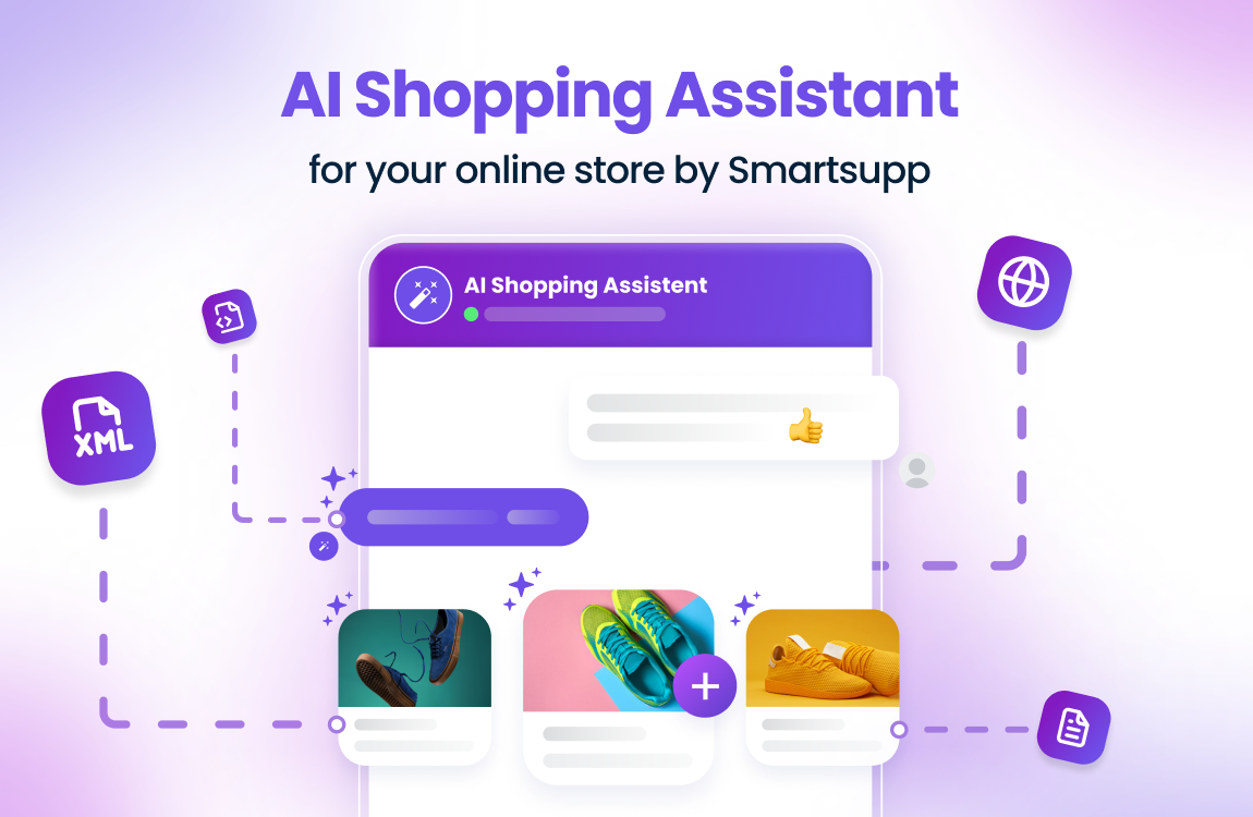 Mira AI Shopping Assistant responding to a customer inquiry inside Smartsupp