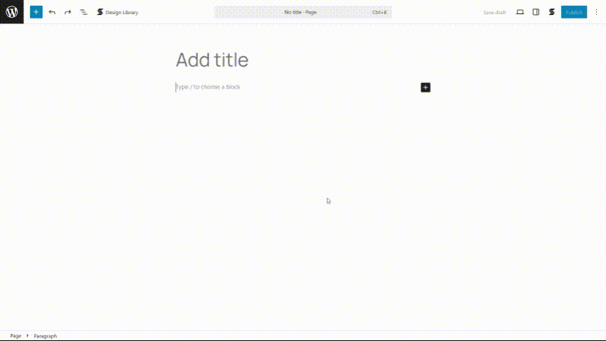 Stackable design library panel showing 375+ ready-made block designs and page templates inside the Gutenberg editor