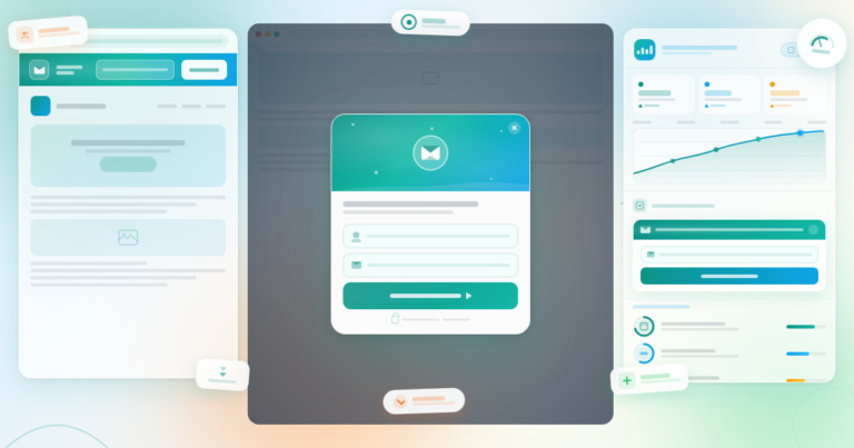 Abstract email opt-in and popup builder illustration for Sumo List Builder review