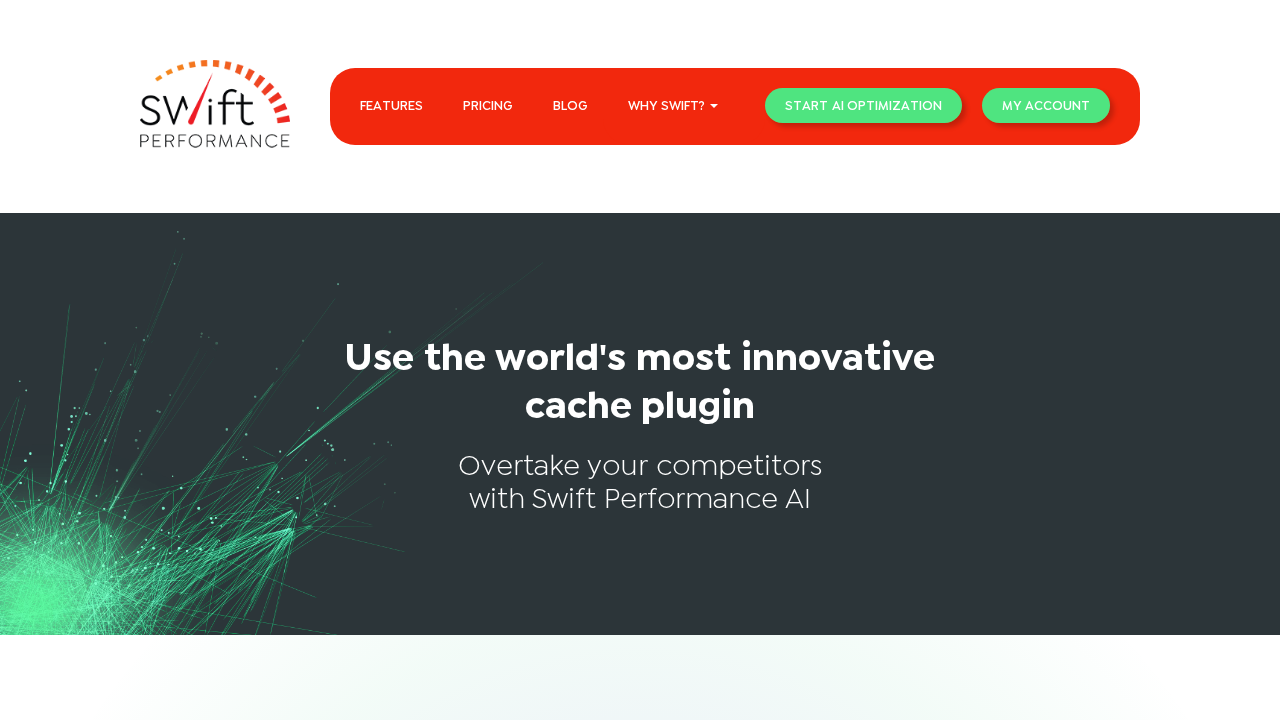 Swift Performance AI pricing page showing the Single plan at $49.99 per year for one site, Multi plan at $99.99 per year for five sites, and Must-Have Pack at $59.99 per month for unlimited sites