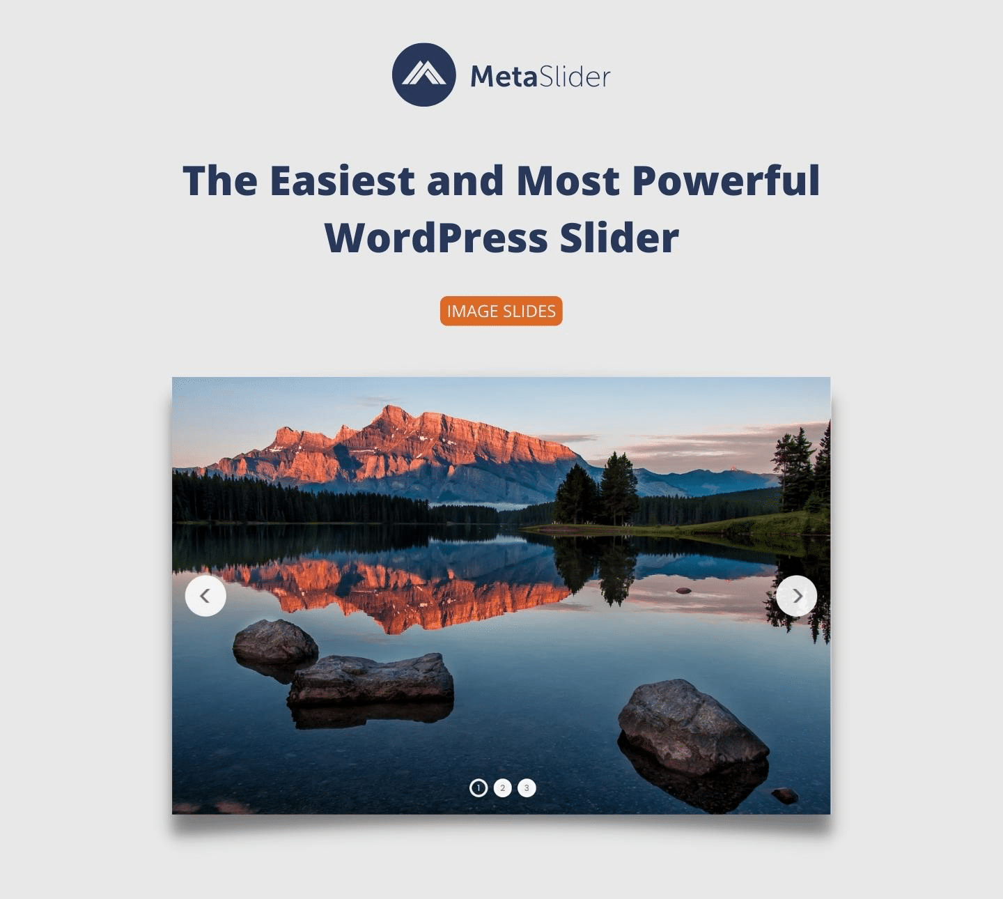 MetaSlider admin slide manager showing a drag-and-drop slide list with image thumbnails and caption fields