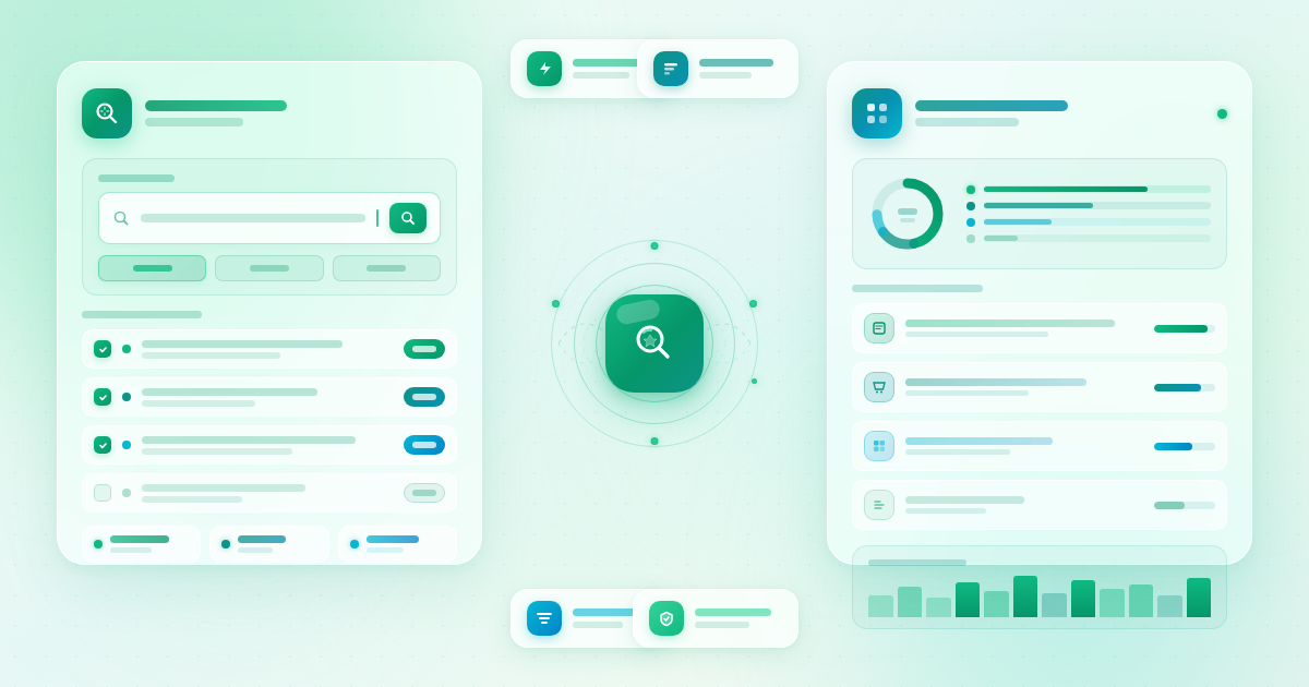 Ivory Search Review 2026 featured banner for best-wordpress-plugins.com showing abstract glassmorphism search form builder and index configuration panels in emerald and teal tones.